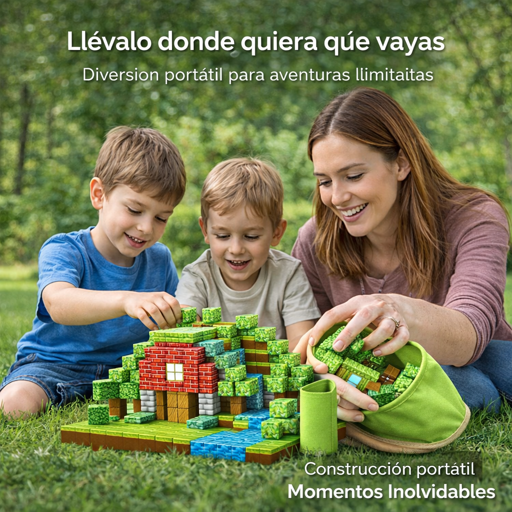 BLOQUES MAGNÉTICOS - MINECRAFT 28 PCS