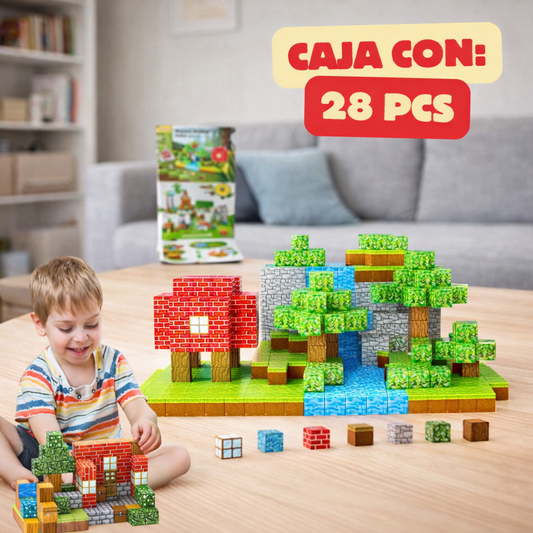 BLOQUES MAGNÉTICOS - MINECRAFT 28 PCS
